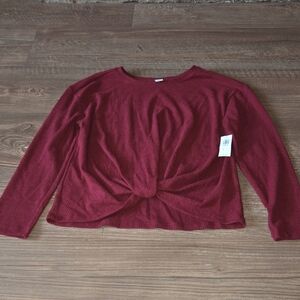 Old Navy Burgundy Twist Front Top